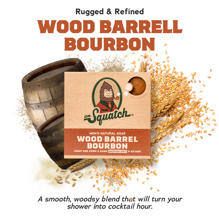 4-Pack Wood Barrel Bourbon Natural Bar Soap Y9