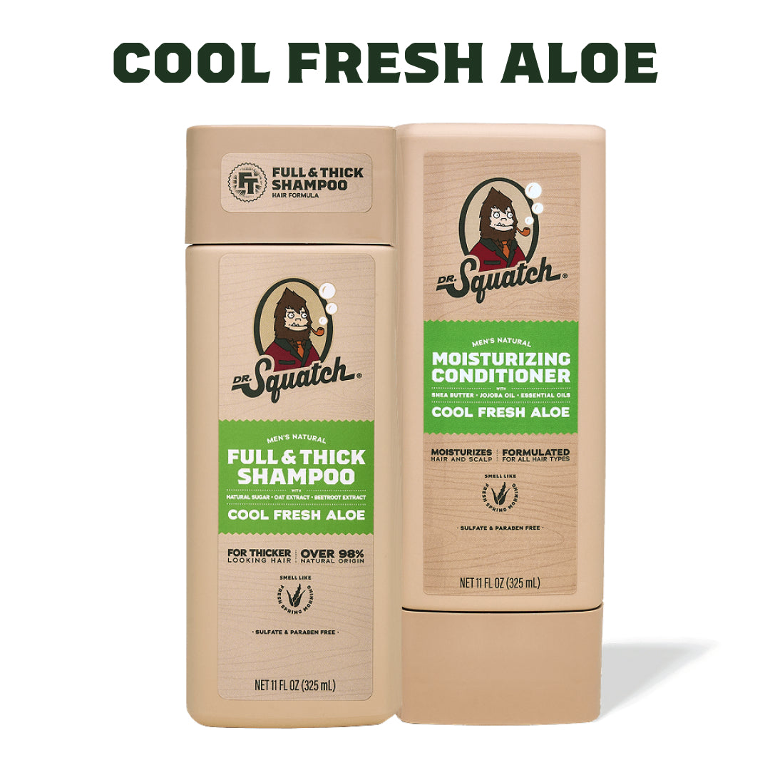 Hair Care Kit + Free Scalp Scrubber | Full & Thick Shampoo | Moisturizing Conditioner | Natural Products for Men W5