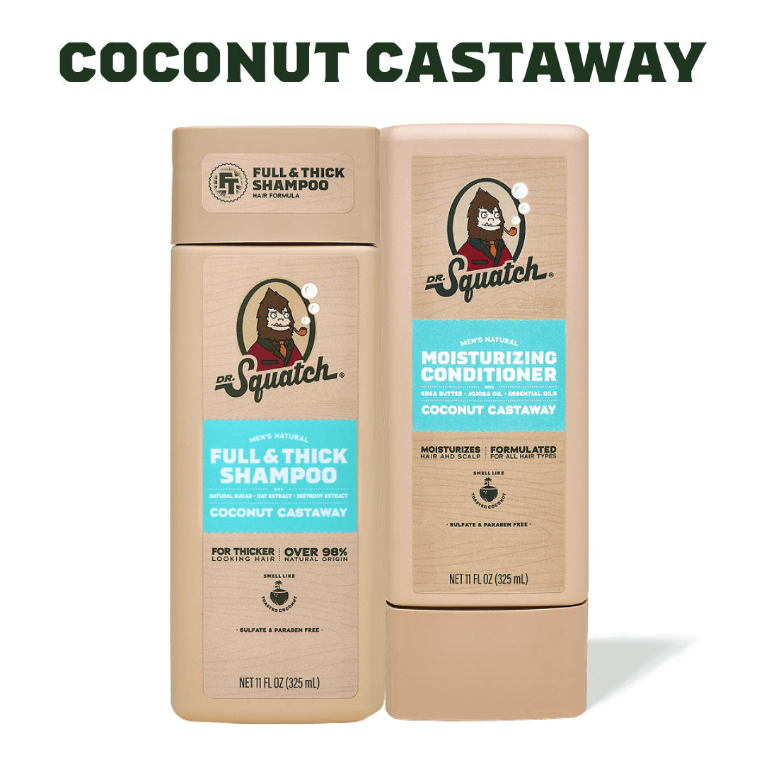 Hair Care Kit + Free Scalp Scrubber | Full & Thick Shampoo | Moisturizing Conditioner | Natural Products for Men W5