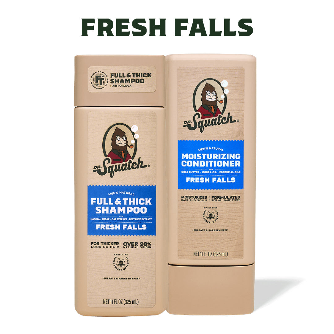 Hair Care Kit + Free Scalp Scrubber | Full & Thick Shampoo | Moisturizing Conditioner | Natural Products for Men W5