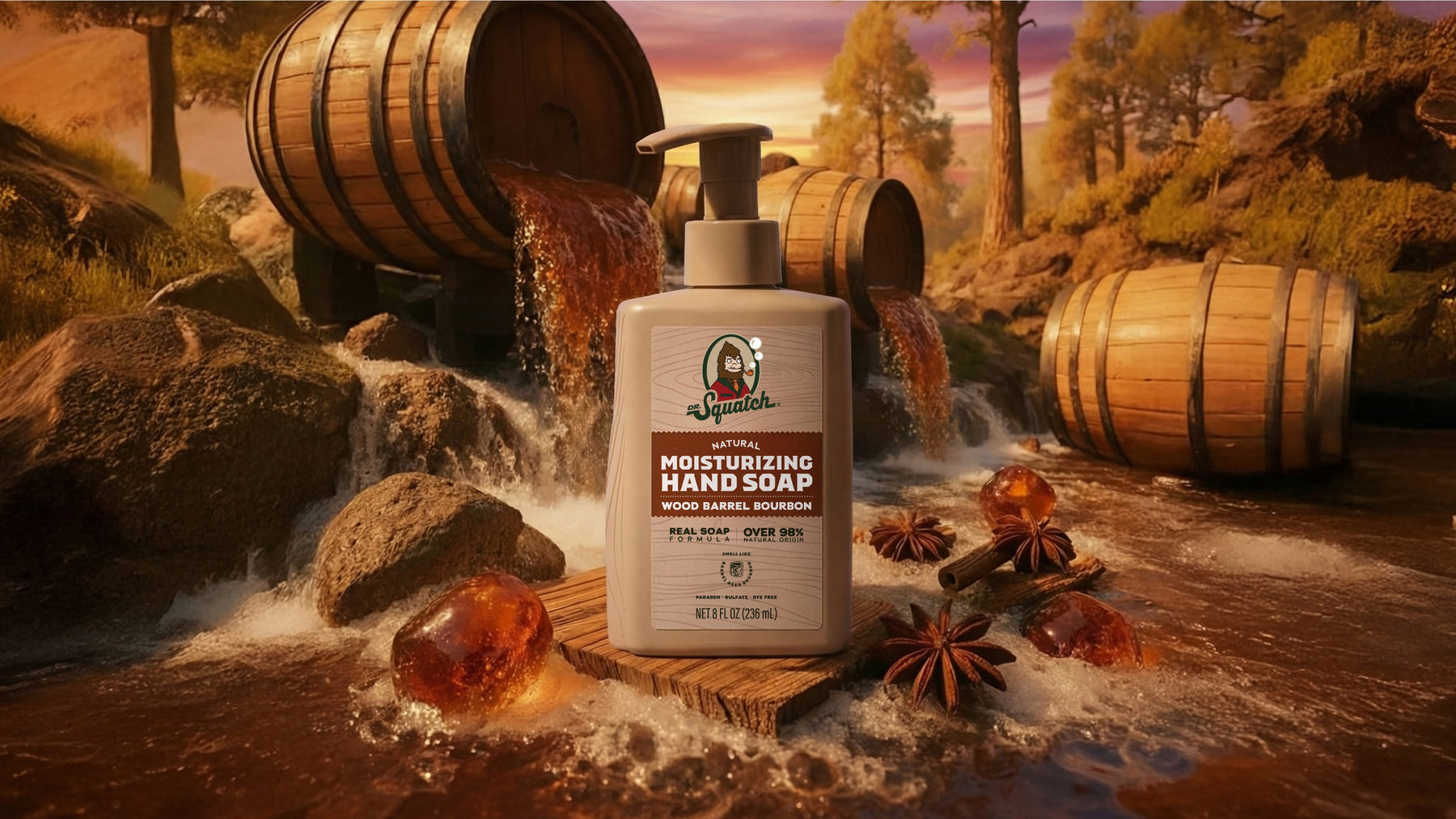 Wood Barrel Bourbon Hand Soap L18