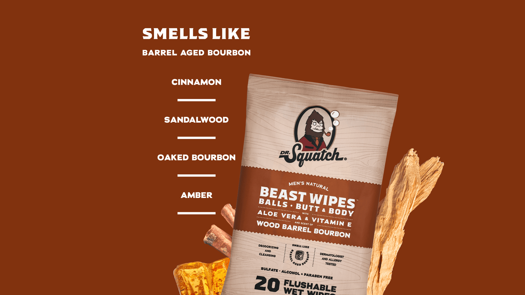 FREE Wood Barrel Bourbon Wipes J1